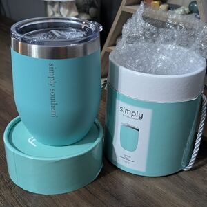 NWOT-Simply Southern Hot/Cold Tumbler 17- Aqua- 17oz